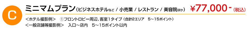 ミニマムプラン（ビジネスホテルなど / 小売業 / レストラン / 美容院ほか）